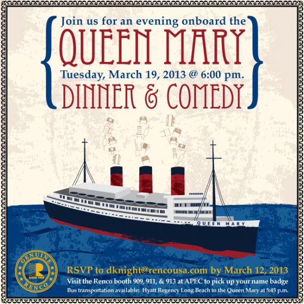 Join us for an evening about the Queen Mary March 19, 2013